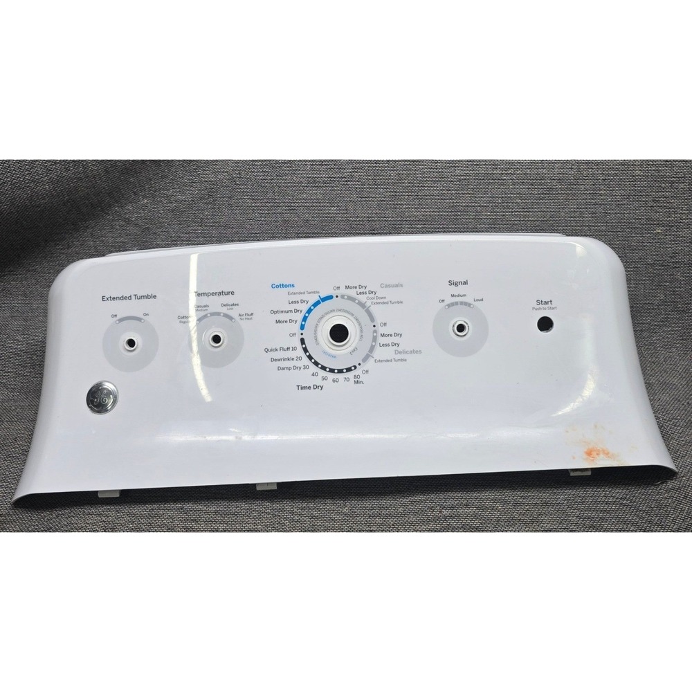 GE Dryer Control Panel Faceplate White Replacement Part OEM Good White